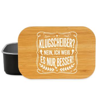 Klugscheißer Spruchbadge - Lunch Box - Schwarz - Vorne