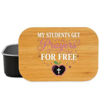 My Students Get Prayers Free Christlicher Lehrer - Lunch Box - Schwarz - Vorne