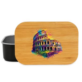 Kolosseum Rom buntes Splash Design Italien - Lunch Box - Schwarz - Vorne