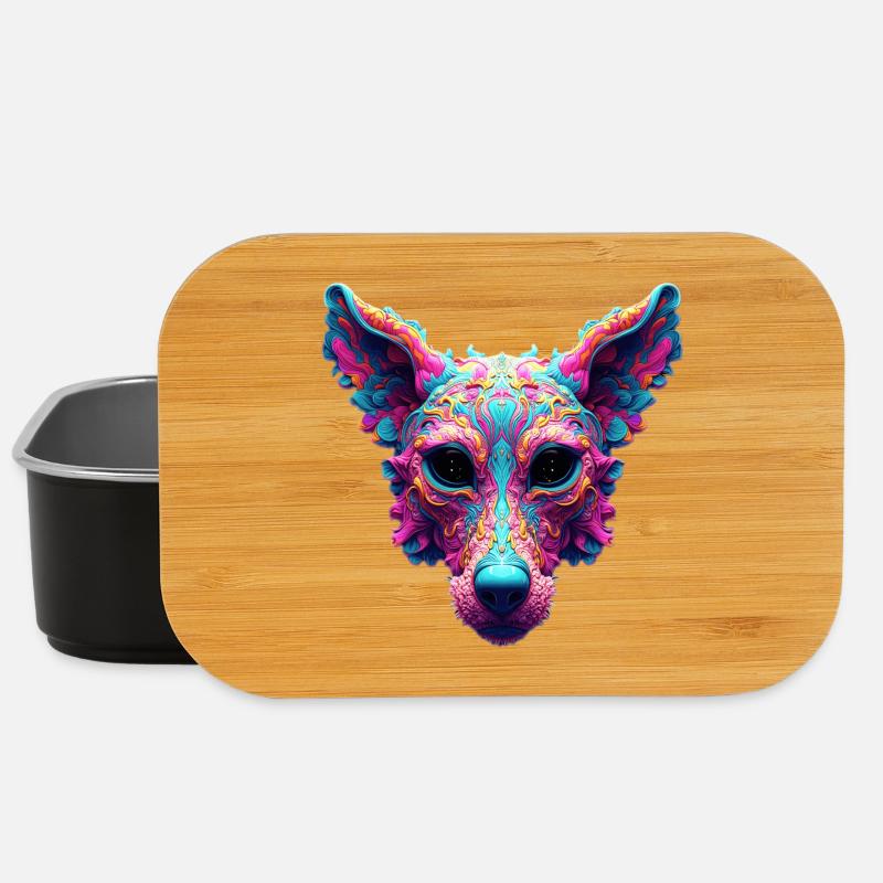 Psychedelischer bester Freund – Hundedesign-T-Shirt - Lunch Box - Schwarz
