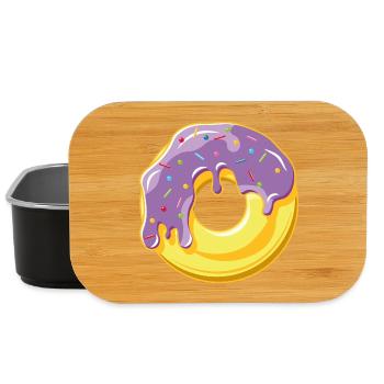 Donut avec glaçage violet et vermicelles colorées - Boîte à goûter - noir - Devant