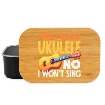 Yes I Play Ukulele No I Wont Sing Lustiger Spruch - Boîte à goûter - noir - Devant