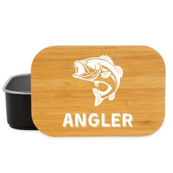 Angler Fisch Design – Geschenk für Fischer - Lunch Box - Schwarz - Vorne