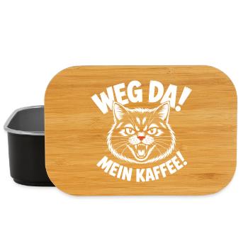 Kaffee-Katze: Weg Da! - Lunch Box - Schwarz - Vorne