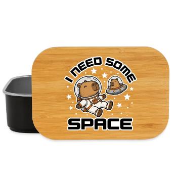 I Need Some Space - Lustiger Capybara Astronaut - Lunch Box - Schwarz - Vorne
