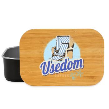 Usedom Ostsee Insel in Deutschland mit Strandkorb - Lunch Box - Schwarz - Vorne