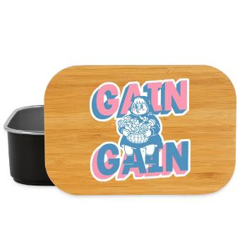 Gain Gain Gym Girl Cartoon - Lunch Box - black - Front