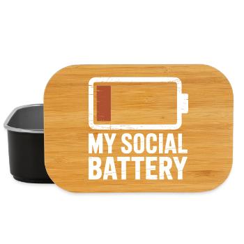 Batterie sociale Introverti Batterie morte - Boîte à goûter - noir - Devant