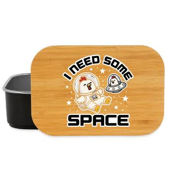 I Need Some Space  - Weltraum Chicken Astronaut - Lunch Box - Schwarz - Vorne