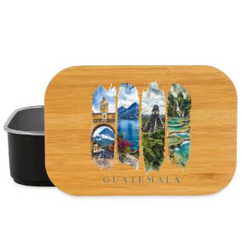 Guatemala Vacation Travel – Mayan Culture & Country Motif - Lunch Box - black - Front