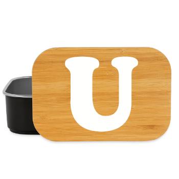Large U Style Print | Letter U | U Logo - Lunch Box - black - Front