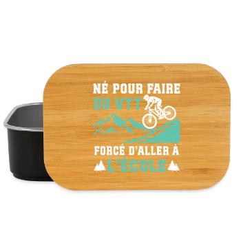 Né pour faire du VTT cadeau vélo tout-terrain - Boîte à goûter - noir - Devant