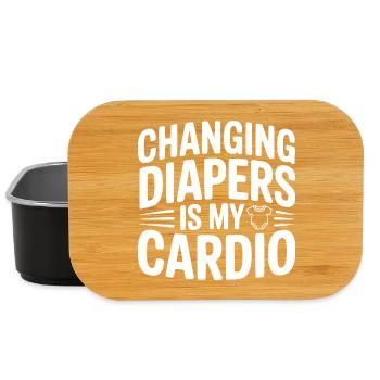 Changing Diapers Is My Cardio - Lunch Box - black - Front