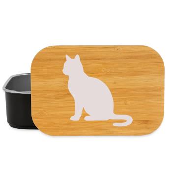 Pastellkatze Silhouette - Lunch Box - Schwarz - Vorne