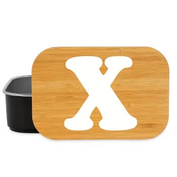 Großes X Stil-Print | Buchstabe X | X Logo - Lunch Box - Schwarz - Vorne
