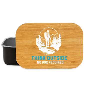 Think Outside Nature Lover Adventure Hiking Gift - Lunch Box - black - Front