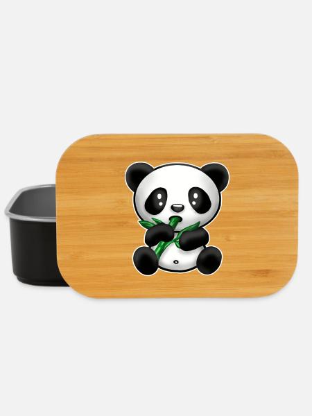 Panda avec du bambou - Boîte à goûter - noir