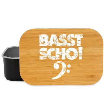 BASST SCHO! Bass Spruch Bassisten (Vintage Weiß) - Lunch Box - Schwarz - Vorne