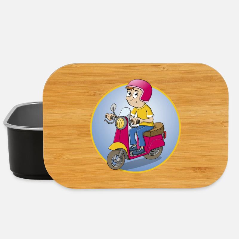 Der Rollerfahrer - Version1 - Lunch Box - Schwarz