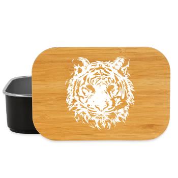 Tiger Portrait Big Cat Animals Illustration Icon - Lunch Box - black - Front