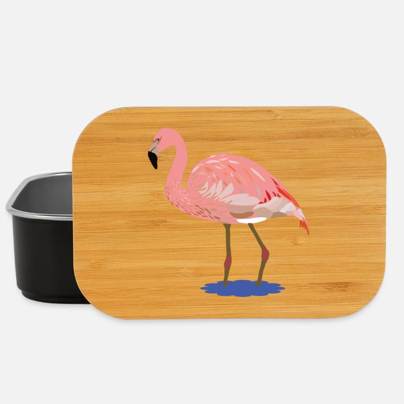 Flora Flamingo - Lunch Box - black