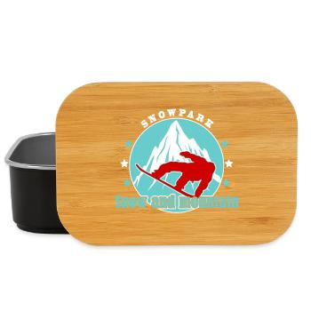Montagne et Ski Alpin Illustration - Boîte à goûter - noir - Devant