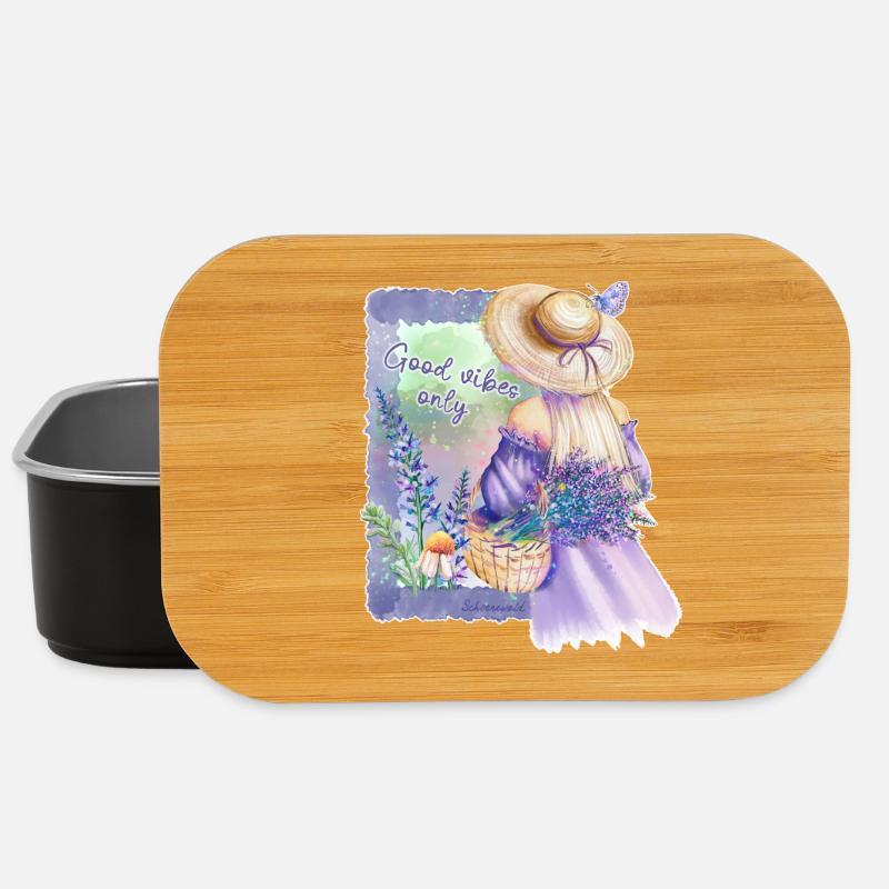 Pastellblumen GuteVibes - Lunch Box - Schwarz