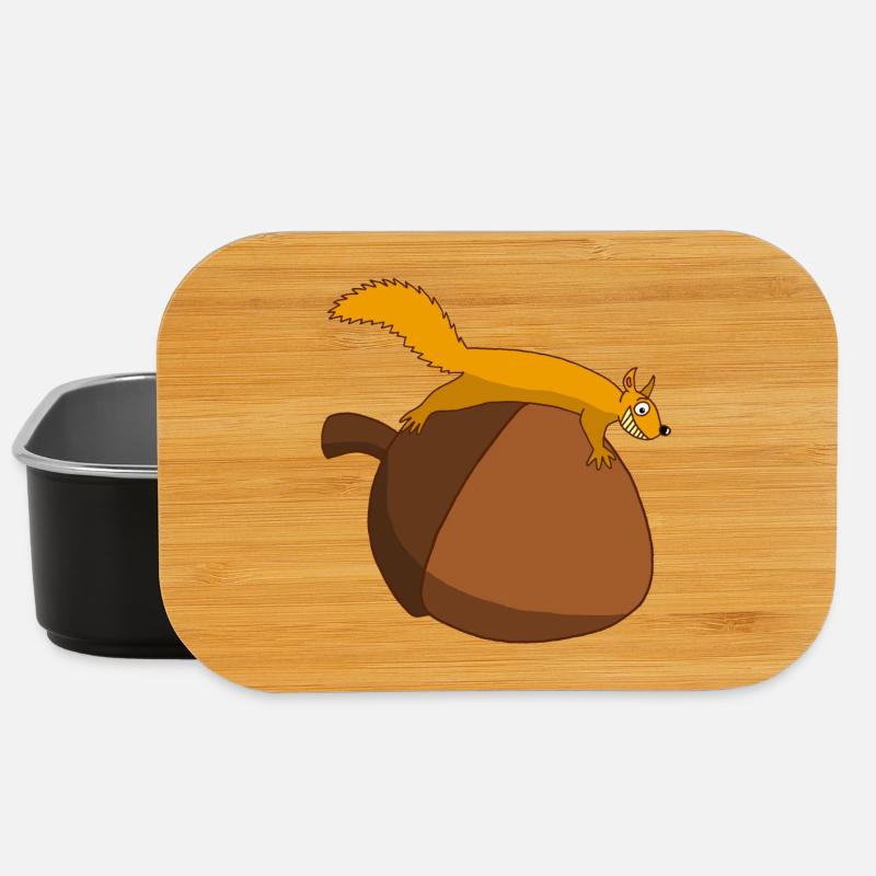Das Eichhörnchen gegen die Eichel - Lunch Box - Schwarz