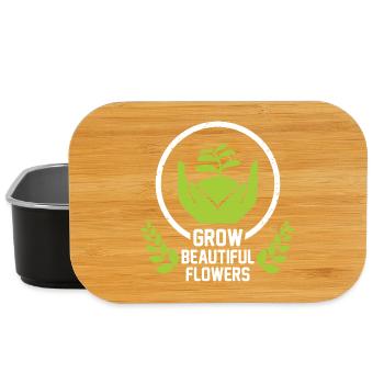 Growing plant in hands - Lunch Box - black - Front
