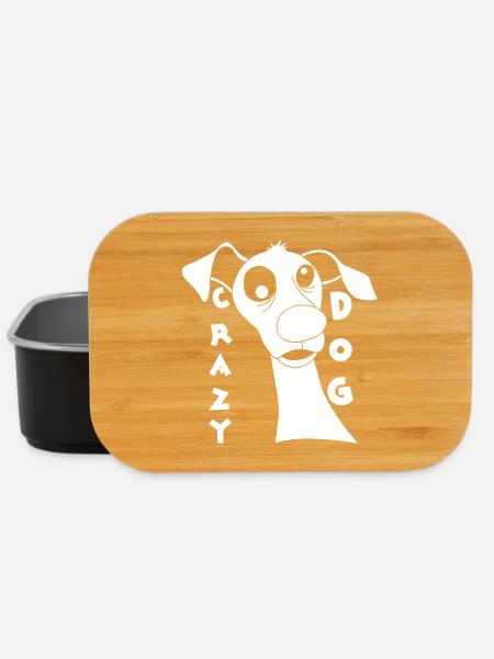 Verrückter Hund in Weiß - Lunch Box - Schwarz