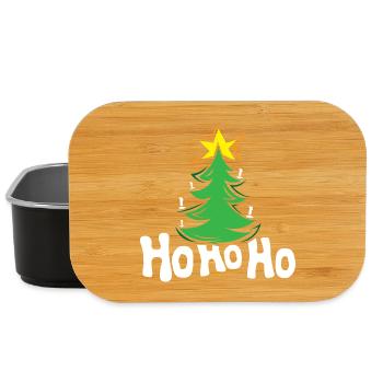 Hohoho sapin sapin symbole étoiles - Boîte à goûter - noir - Devant