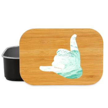 salut surfeur shaka - Boîte à goûter - noir - Devant