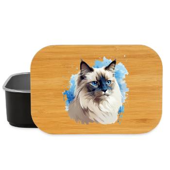 Katze Kopf Heilige Birma - Lunch Box - Schwarz - Vorne