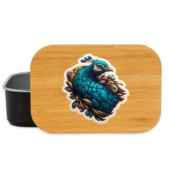 Blauer Pfau Federpracht - Lunch Box - Schwarz - Vorne