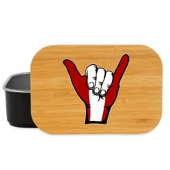 Peru Flag Surfing Symbol - Lunch Box - black - Front