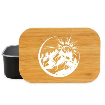 Mountains outdoor nature forest landscape graphic icon - Lunch Box - black - Front