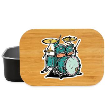 Schlagzeug Cartoon Stil - Lunch Box - Schwarz - Vorne