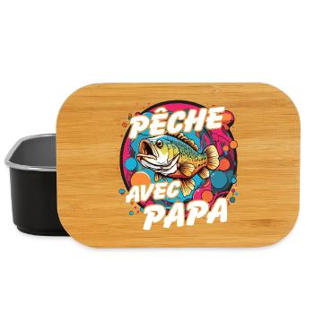 Pêche avec papa - Boîte à goûter - noir - Devant