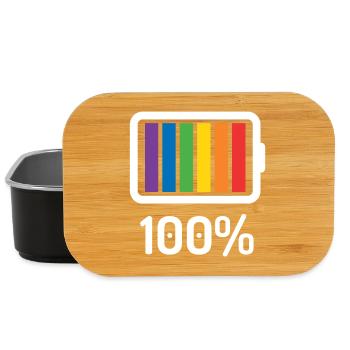 LGBT Pride Monat - 100% queer - Lunch Box - Schwarz - Vorne