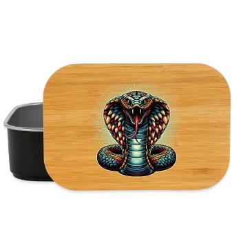 motif serpent Cobra dynamique et coloré - Boîte à goûter - noir - Devant