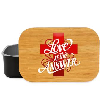 Liebe ist die Antwort Schriftzug - Lunch Box - Schwarz - Vorne