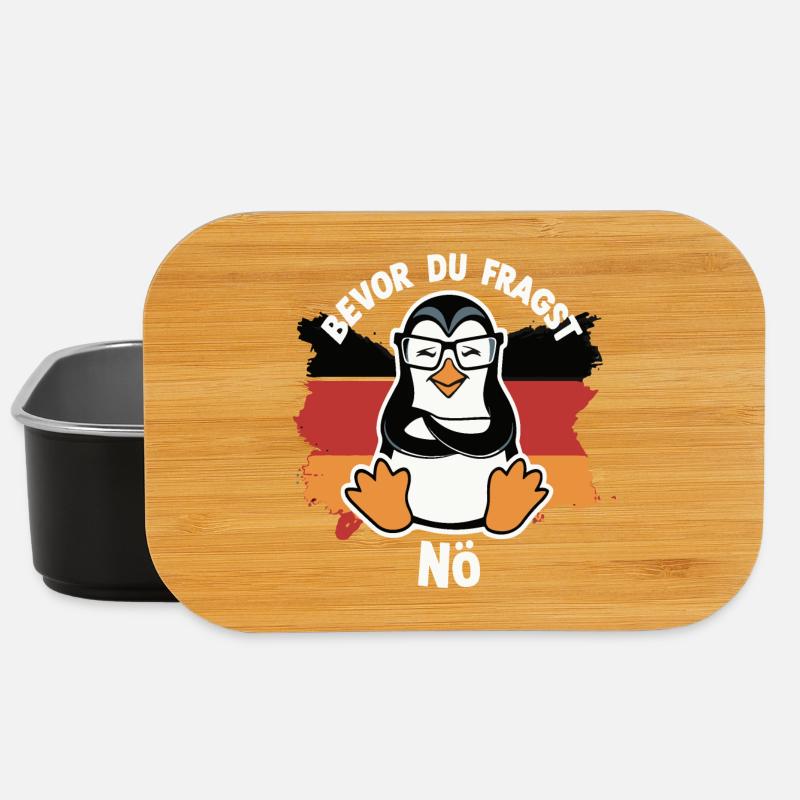 Humorvoller Pinguin mit Spruch und Flagge - Lunch Box - Schwarz