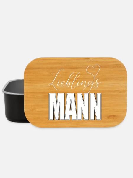 Lieblings Mann Lieblingsmann mit herz - Lunch Box - Schwarz