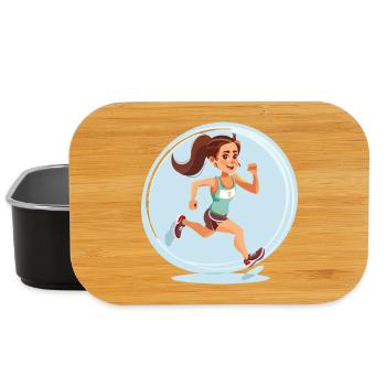 Läuferin im Comic-Stil - Lunch Box - Schwarz - Vorne