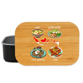 Indonesische Gerichte: Soto, Gado Gado, Nasi goren - Lunch Box - Schwarz - Vorne