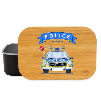 Police Police Car with Siren - Lunch Box - black - Front