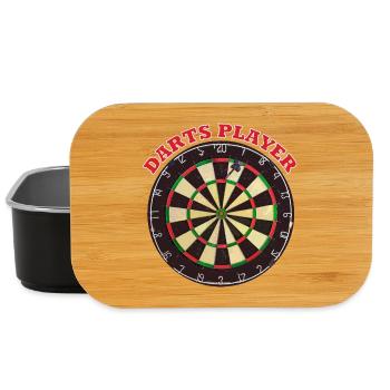 Darts Player Design with Dartboard - Lunch Box - black - Front