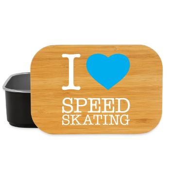 I LOVE SPEED SKATING Eisschnellauf - Lunch Box - Schwarz - Vorne
