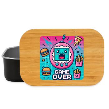 Pixel console, retro and snacks - Lunch Box - black - Front