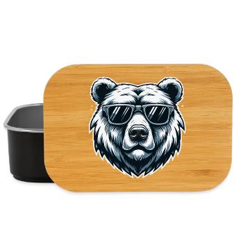 Bear with Sunglasses Urban Vector - Lunch Box - black - Front